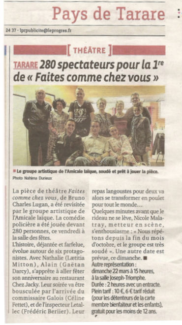 LE PROGRES 22 MARS 2015 Tarare